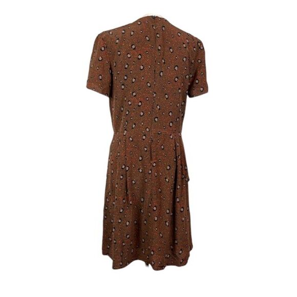 Slate & Willow Silk Rust Leopard Print Mini Dress Tiered Layers Women's Size 10 - Picture 6 of 13